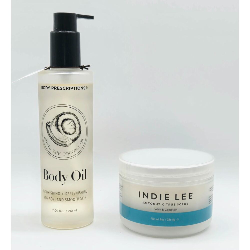 INDIE LEE Coconut Citrus Body Scrub w/ Sugarcane and Lemongrass 8 oz